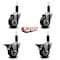Service Caster 3.5'' Black Poly Wheel Swivel 1-1/8'' Expanding Stem Caster Set 2 Brakes, 4PK SCC-EX20S3514-PPUB-BLK-2-PLB-2-118 - alternate 5